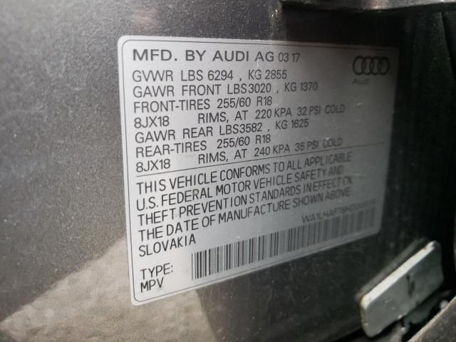 Photo 10 from auction – 2017 AUDI Q7 PREMIUM with VIN WA1LHAF76HD048178