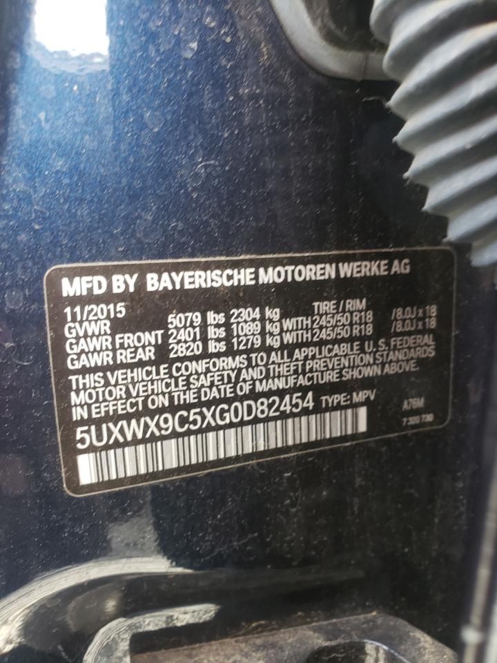 Photo 10 from auction – 2016 BMW X3 XDRIVE2 with VIN 5UXWX9C5XG0D82454