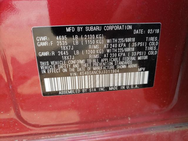 Photo 10 from auction – 2018 SUBARU OUTBACK 2. with VIN 4S4BSANC9J3311904