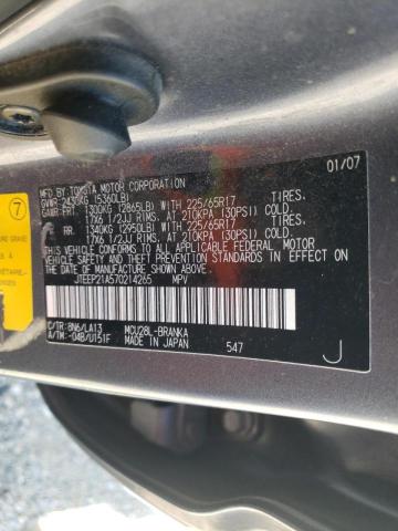 Photo 10 from auction – 2007 TOYOTA HIGHLANDER with VIN JTEEP21A570214265