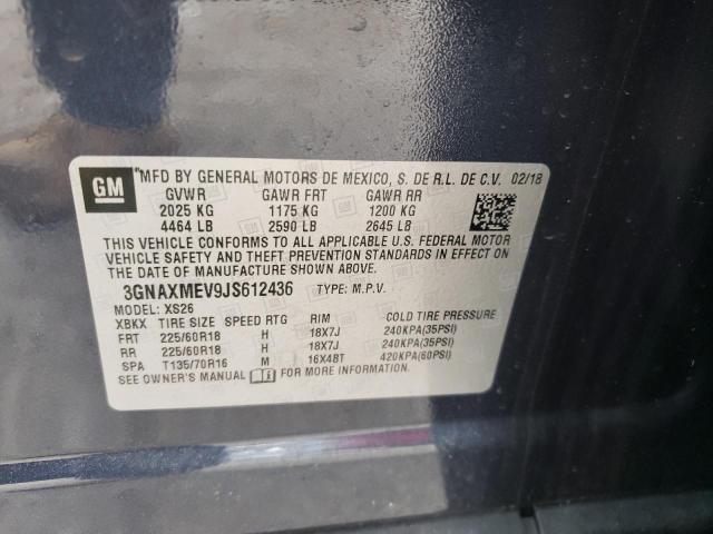 Photo 10 from auction – 2018 CHEVROLET EQUINOX PR with VIN 3GNAXMEV9JS612436