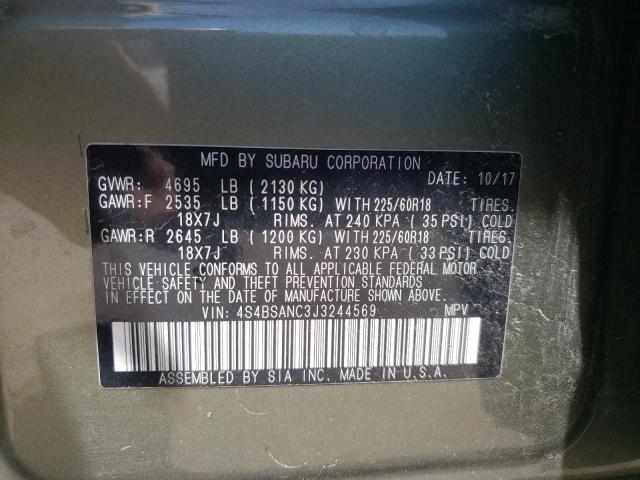 Photo 10 from auction – 2018 SUBARU OUTBACK 2. with VIN 4S4BSANC3J3244569