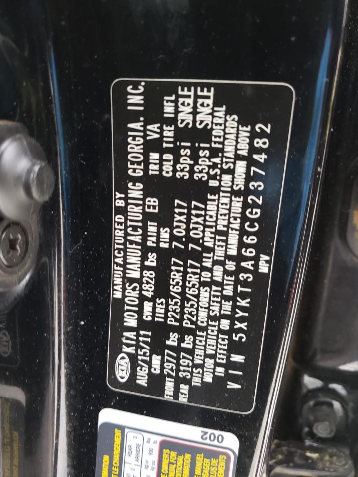 Photo 10 from auction – 2012 KIA SORENTO BA with VIN 5XYKT3A66CG237482