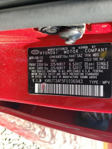 Photo 10 from auction – 2015 HYUNDAI TUCSON GLS with VIN KM8JT3AF5FU106943