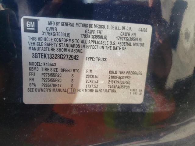 Photo 10 from auction – 2008 GMC SIERRA K15 with VIN 3GTEK13328G272942