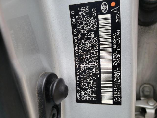 Photo 10 from auction – 2010 TOYOTA PRIUS with VIN JTDKN3DU7A0166526