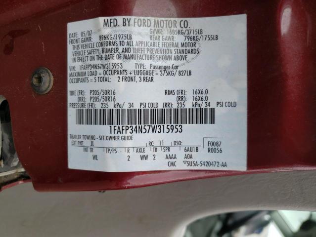 Photo 10 from auction – 2007 FORD FOCUS ZX4 with VIN 1FAFP34N57W315953