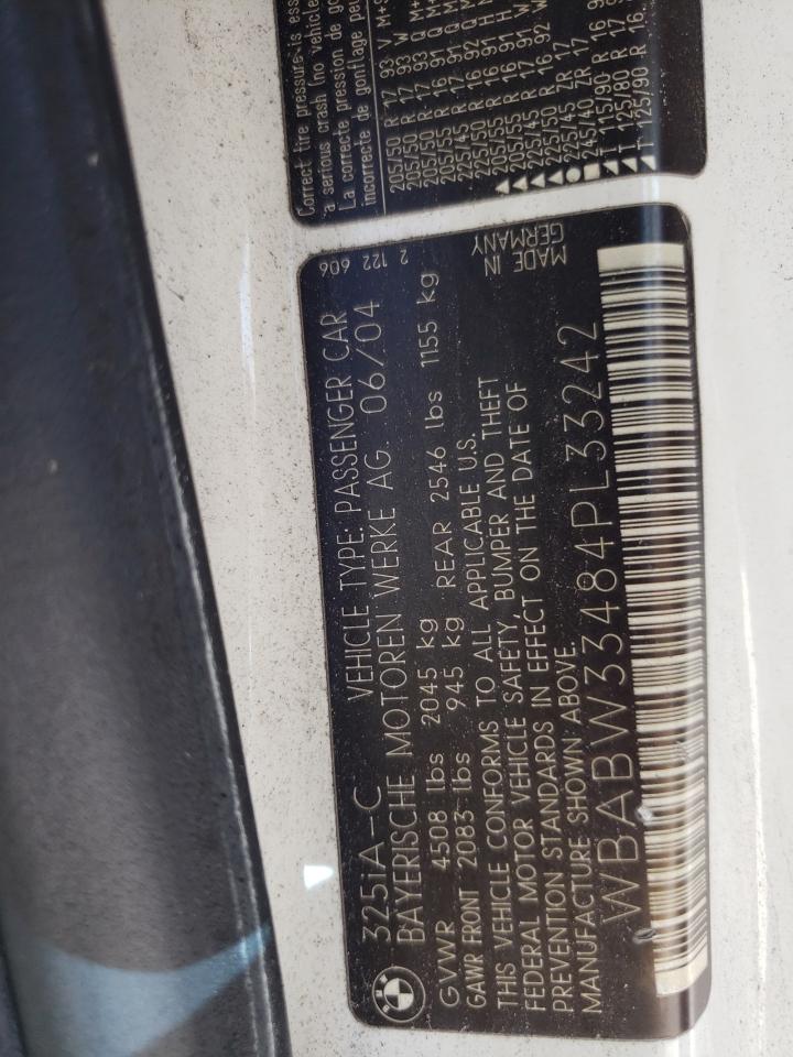 Photo 10 from auction – 2004 BMW 325 CI with VIN WBABW33484PL33242