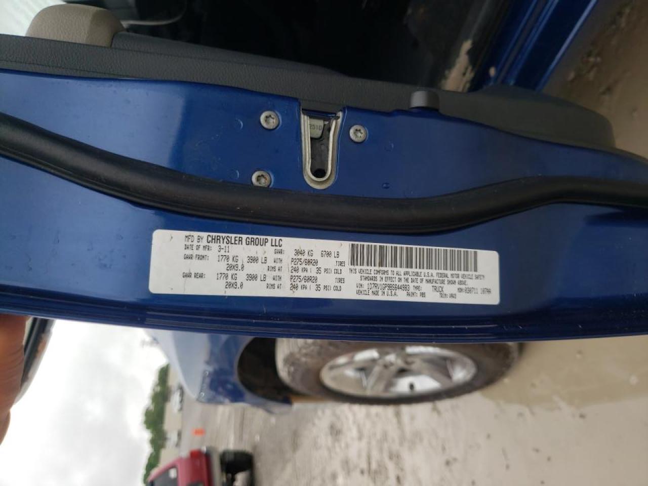 Photo 10 from auction – 2011 DODGE RAM 1500 with VIN 1D7RV1GP9BS644983