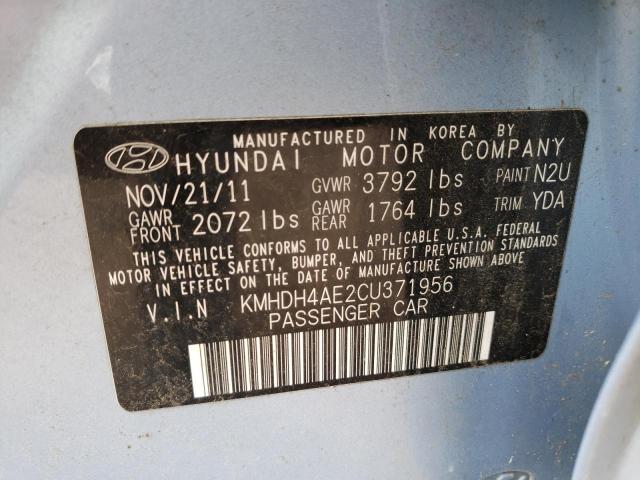 Photo 10 from auction – 2012 HYUNDAI ELANTRA with VIN KMHDH4AE2CU371956