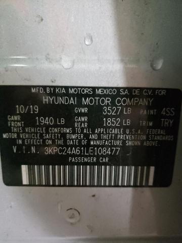 Photo 10 from auction – 2020 HYUNDAI ACCENT SE with VIN 3KPC24A61LE108477