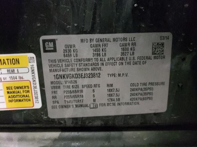 Photo 10 from auction – 2014 CHEVROLET TRAVERSE L with VIN 1GNKVGKD3EJ323812
