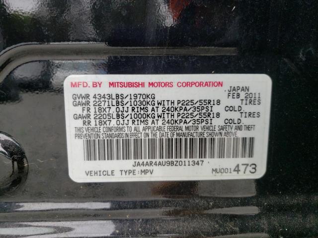 MITSUBISHI OUTLANDER 2011 with VIN JA4AR4AU9BZ011347 - Photo from auction