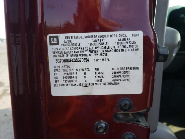 Photo 10 from auction – 2003 PONTIAC AZTEK with VIN 3G7DB03EX3S578654