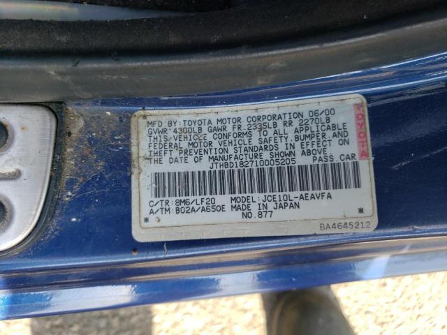 Photo 10 from auction – 2001 LEXUS IS 300 with VIN JTHBD182710005205