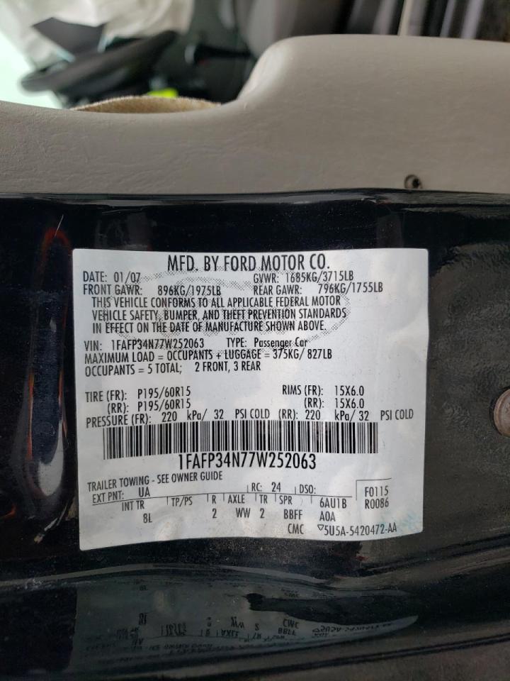 Photo 20 from auction – 2007 FORD FOCUS ZX4 with VIN 1FAFP34N77W252063