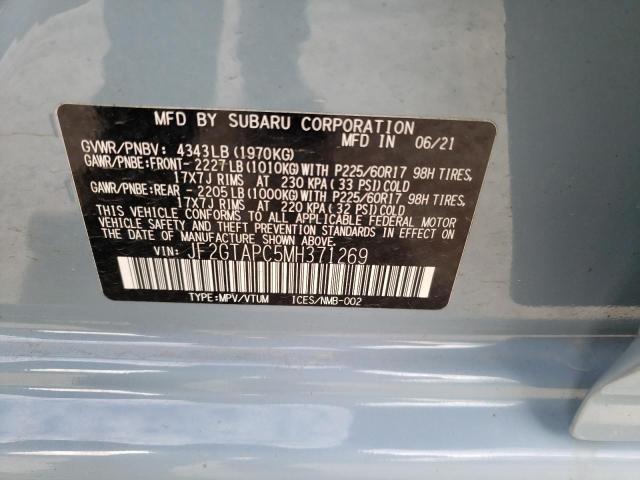 Photo 10 from auction – 2021 SUBARU CROSSTREK with VIN JF2GTAPC5MH371269