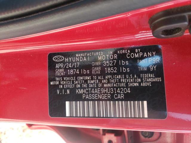 Photo 10 from auction – 2017 HYUNDAI ACCENT SE with VIN KMHCT4AE9HU314204