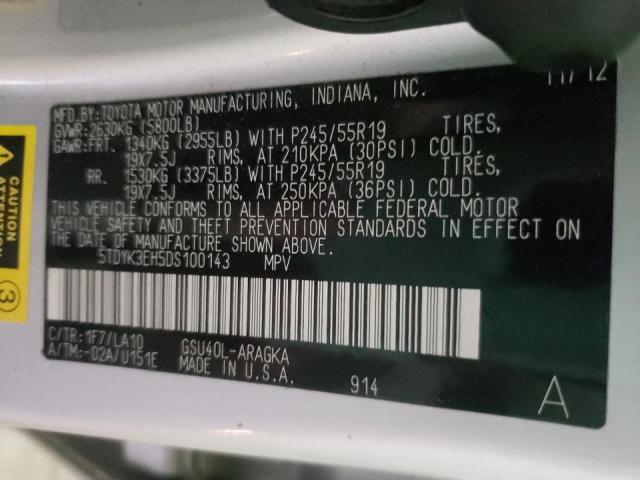 Photo 10 from auction – 2013 TOYOTA HIGHLANDER with VIN 5TDYK3EH5DS100143