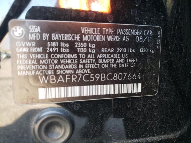 Photo 10 from auction – 2011 BMW 535 I with VIN WBAFR7C59BC807664