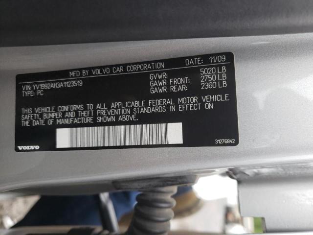 Photo 10 from auction – 2010 VOLVO S80 T6 with VIN YV1992AH3A1123519