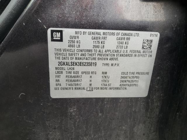 Photo 10 from auction – 2014 GMC TERRAIN SL with VIN 2GKALSEK3E6235819