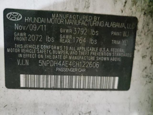 Photo 1 from auction – 2012 HYUNDAI ELANTRA GL with VIN 5NPDH4AE4CH122606
