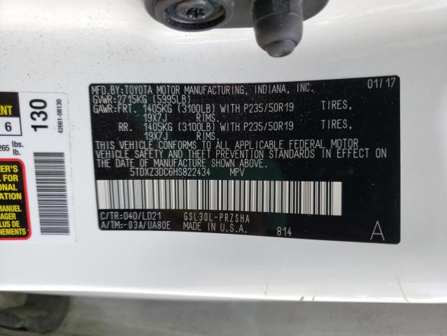 Photo 10 from auction – 2017 TOYOTA SIENNA SE with VIN 5TDXZ3DC6HS822434