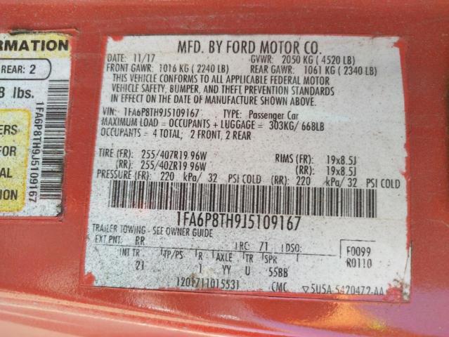 Photo 10 from auction – 2018 FORD MUSTANG with VIN 1FA6P8TH9J5109167