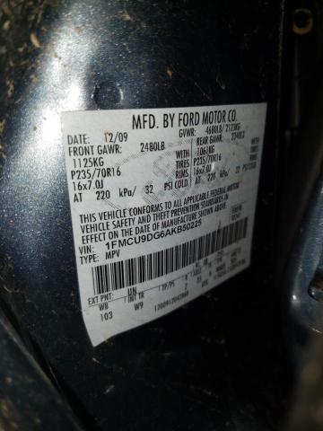 Photo 10 from auction – 2010 FORD ESCAPE XLT with VIN 1FMCU9DG6AKB50225