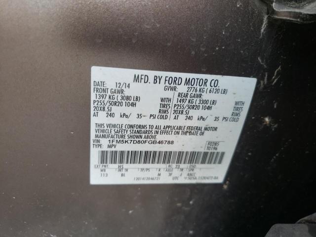 Photo 10 from auction – 2015 FORD EXPLORER X with VIN 1FM5K7D80FGB46788