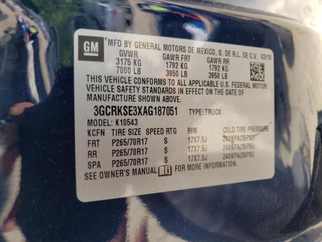 Photo 10 from auction – 2010 CHEVROLET SILVERADO with VIN 3GCRKSE3XAG187051