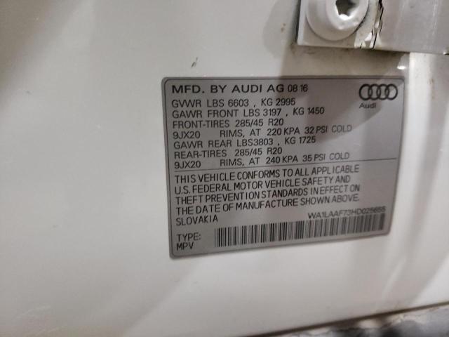 Photo 10 from auction – 2017 AUDI Q7 PREMIUM with VIN WA1LAAF73HD025655