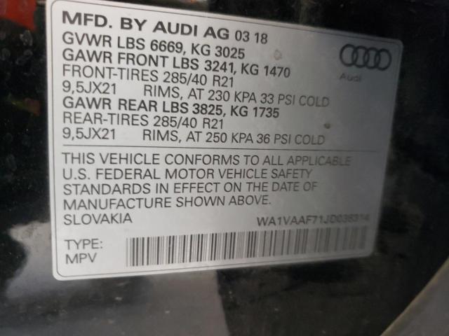 Photo 10 from auction – 2018 AUDI Q7 PRESTIG with VIN WA1VAAF71JD036314