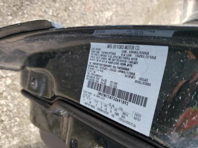 Photo 10 from auction – 2003 MERCURY GRAND MARQ with VIN 2MEFM75W73X691892