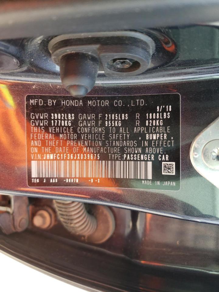 Photo 10 from auction – 2018 HONDA CIVIC EX with VIN JHMFC1F36JX039675