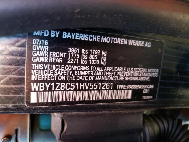 Photo 10 from auction – 2017 BMW I3 REX with VIN WBY1Z8C51HV551261