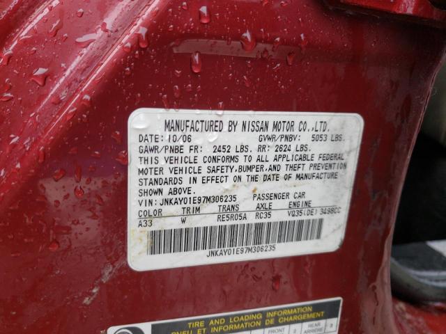 Photo 10 from auction – 2007 INFINITI M35 BASE with VIN JNKAY01E97M306235