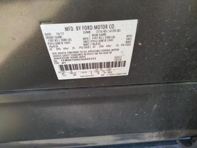 Photo 10 from auction – 2018 FORD EXPLORER X with VIN 1FM5K7D80JGA03333