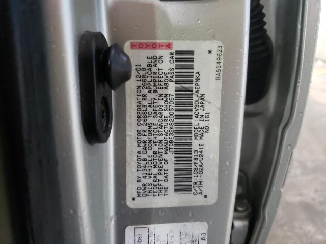Photo 10 from auction – 2002 TOYOTA CAMRY LE with VIN JTDBE32K820057057