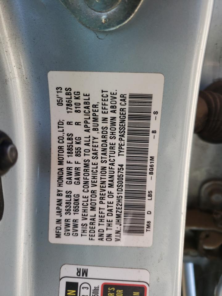 Photo 10 from auction – 2013 HONDA INSIGHT LX with VIN JHMZE2H51DS005754