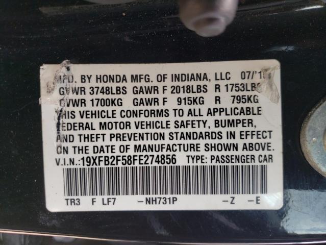 Photo 10 from auction – 2015 HONDA CIVIC LX with VIN 19XFB2F58FE274856