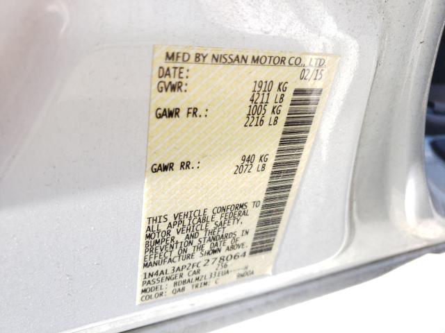 Photo 10 from auction – 2015 NISSAN ALTIMA 2.5 with VIN 1N4AL3AP2FC278064
