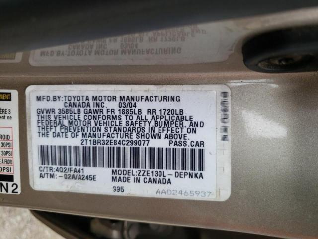 Photo 10 from auction – 2004 TOYOTA UK with VIN 2T1BR32E84C299077