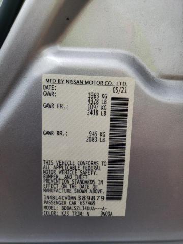 Photo 10 from auction – 2021 NISSAN ALTIMA SR with VIN 1N4BL4CV0MN389879