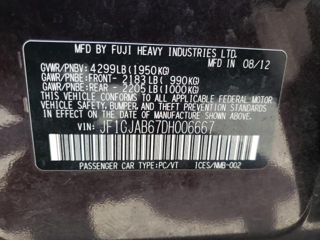 Photo 10 from auction – 2013 SUBARU IMPREZA PR with VIN JF1GJAB67DH006667
