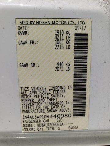 Photo 10 from auction – 2013 NISSAN ALTIMA 2.5 with VIN 1N4AL3AP1DN440980