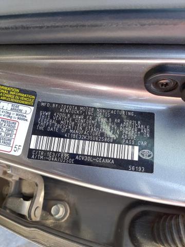 Photo 10 from auction – 2005 TOYOTA CAMRY LE with VIN 4T1BE32K35U625868