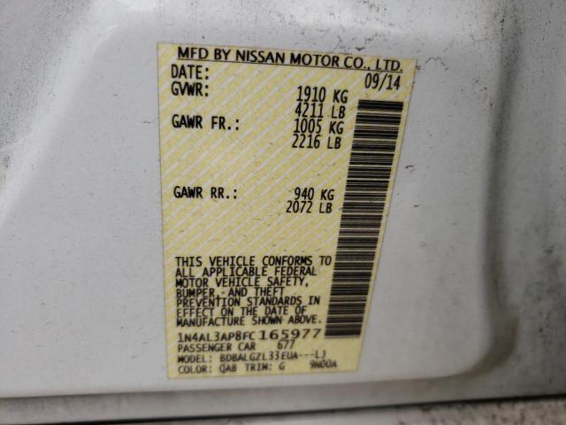 Photo 10 from auction – 2015 NISSAN ALTIMA 2.5 with VIN 1N4AL3AP8FC165977