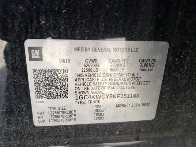 Photo 10 from auction – 2019 CHEVROLET SILVERADO with VIN 1GC4KWCY2KF151163